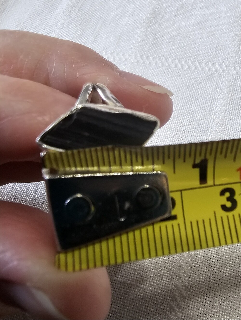 Sterling Silver .925 Black Tourmaline Ring - Size 5 - Picture 5 of 8